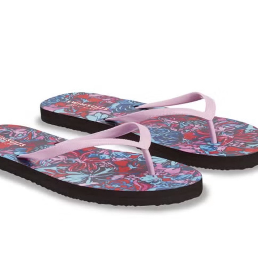 Adorable, Swimsuits for All floral flip flops❤️nwt - Picture 2 of 3